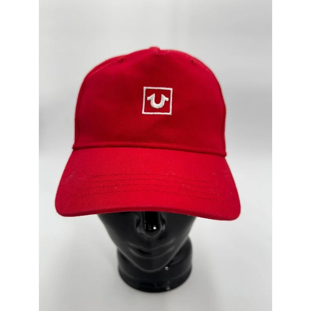 True Religion Red Logo Snapback Hat Adjustable Cap Streetwear Trucker Style